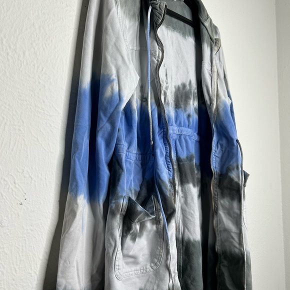 Coin 1804 Tie Dye Robe Swimsuit Coverup Cover Up Long Hoodie Zipper Zip up - Picture 11 of 12